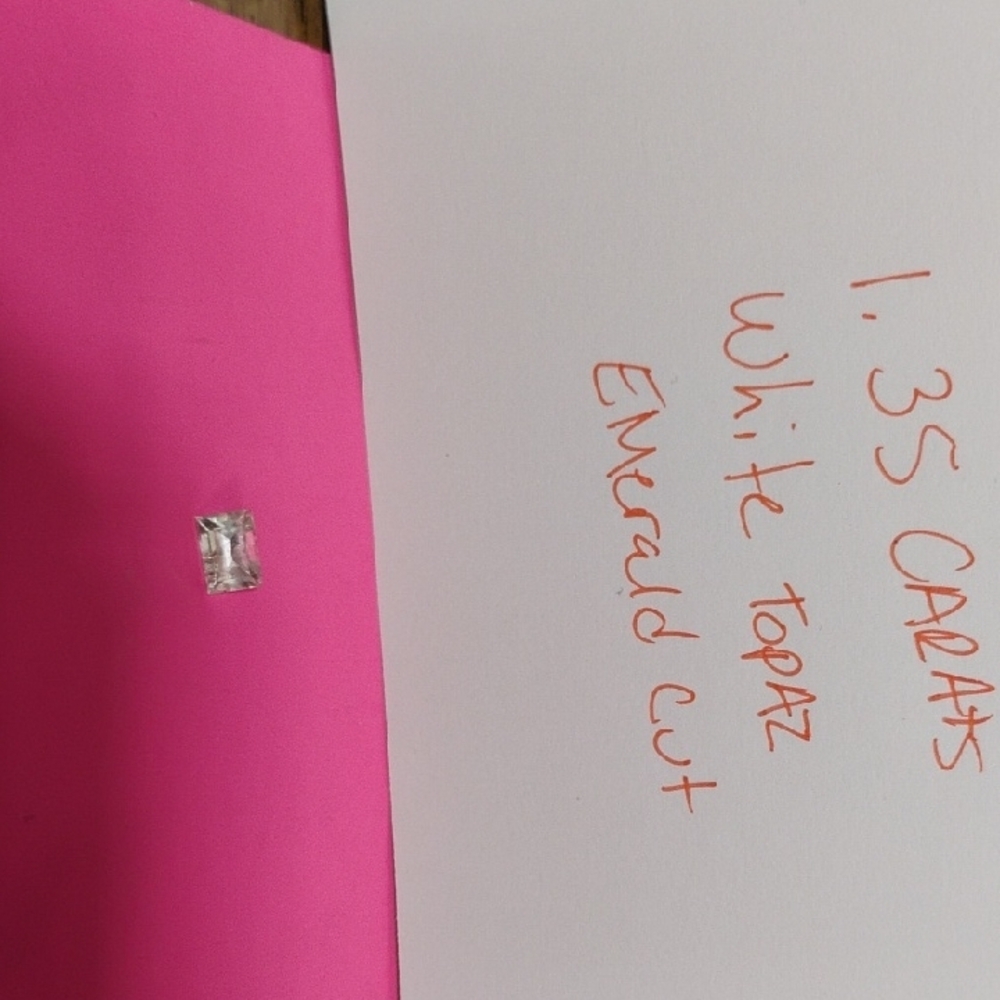 1.35 Carat White Topaz Emerald Cut